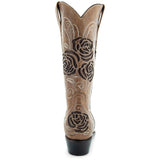 Tan Rose Inlayed Women's Cowgirl Boots (M50032) from Soto Boots