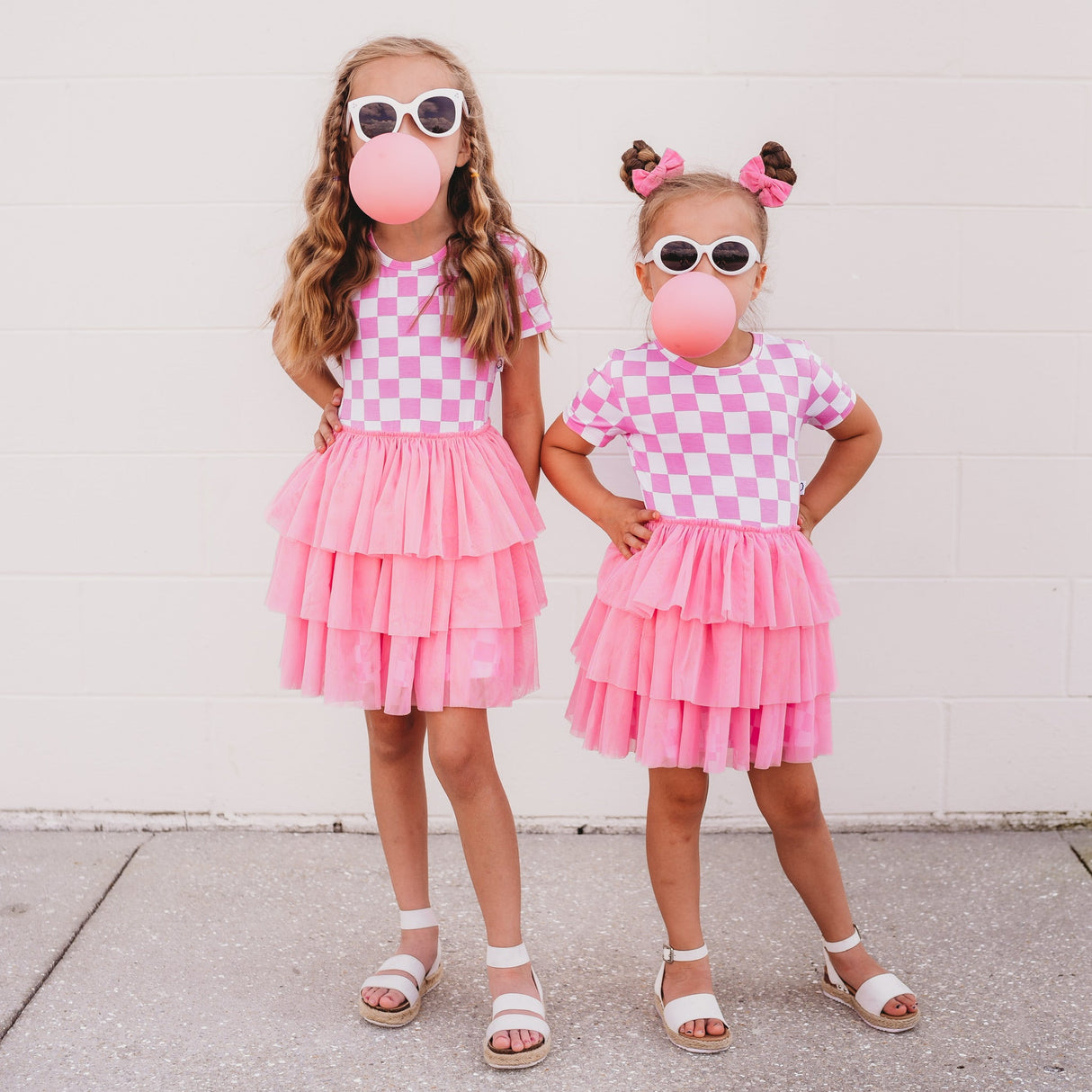 BUBBLEGUM CHECKERS DREAM TUTU DRESS from DREAM BIG LITTLE CO
