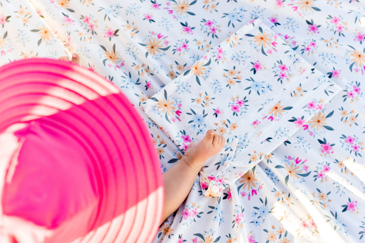 Pastel Floral Splash Mat - A Waterproof Catch-All for Highchair Spills and More! from BapronBaby