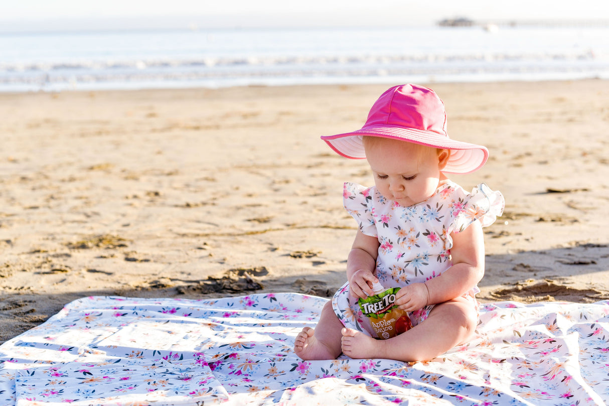 Pastel Floral Splash Mat - A Waterproof Catch-All for Highchair Spills and More! from BapronBaby