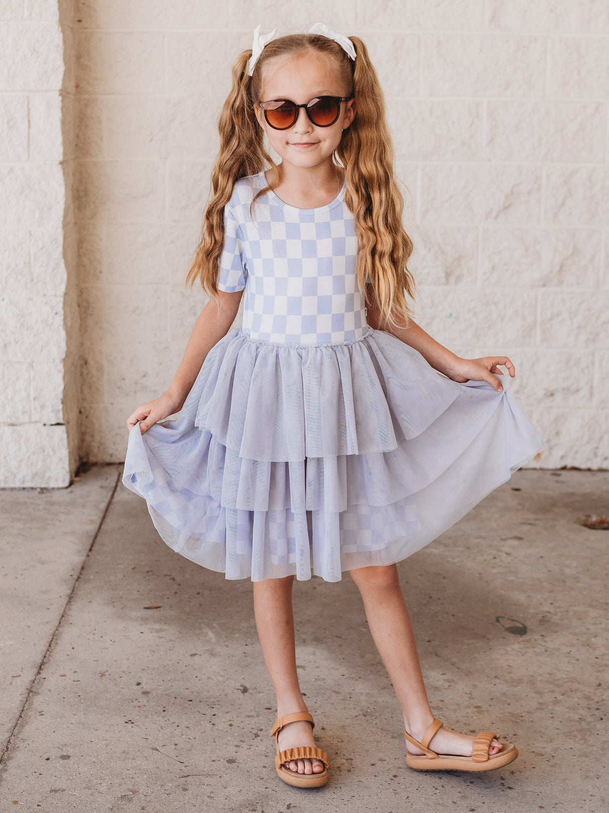 CLOUDY CHECKERS DREAM TUTU DRESS from DREAM BIG LITTLE CO
