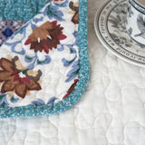 Tache Cotton Patchwork Old World Garden Pastel Blue Yellow Red Hummingbirds Quilted Throw Blanket (JHW-936) from Tache Home Fashion