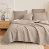 DaDa Bedding Neutral Taupe Beige Sandy Elegant Matelasse Cotton Quilted Bedspread Set (JHW-585) from DaDalogy Bedding Collection