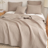 DaDa Bedding Neutral Taupe Beige Sandy Elegant Matelasse Cotton Quilted Bedspread Set (JHW-585) from DaDalogy Bedding Collection