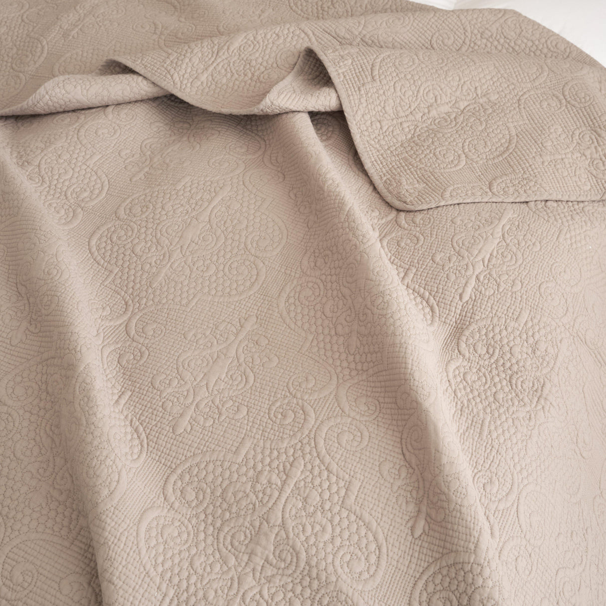 DaDa Bedding Neutral Taupe Beige Sandy Elegant Matelasse Cotton Quilted Bedspread Set (JHW-585) from DaDalogy Bedding Collection