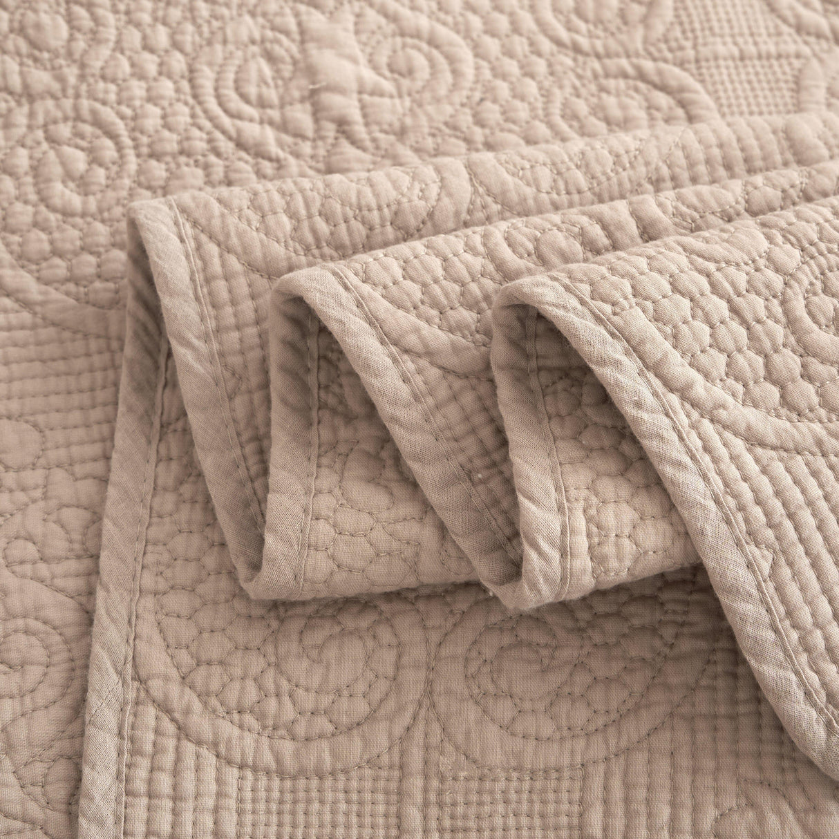 DaDa Bedding Neutral Taupe Beige Sandy Elegant Matelasse Cotton Quilted Bedspread Set (JHW-585) from DaDalogy Bedding Collection