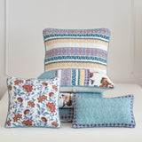 Tache Cotton Patchwork Blue Yellow Old World Hummingbirds Garden Euro Sham (JHW-936) from Tache Home Fashion