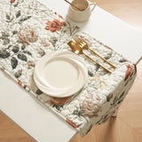 DaDalogy Enchanted Meadow Reversible Dinner Table Runner - Floral Elegance in Beige, Rose, and Soft Olive Green, Premium Soft Microfiber Quilted Table Runner from DaDalogy Bedding Collection