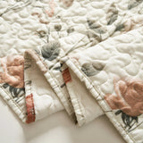 DaDalogy Enchanted Meadow Reversible Dinner Table Runner - Floral Elegance in Beige, Rose, and Soft Olive Green, Premium Soft Microfiber Quilted Table Runner from DaDalogy Bedding Collection