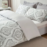 Tache Dreamy Moon Sky Ogee Damask Heather Gray White Duvet Cover (TB300) from Tache Home Fashion