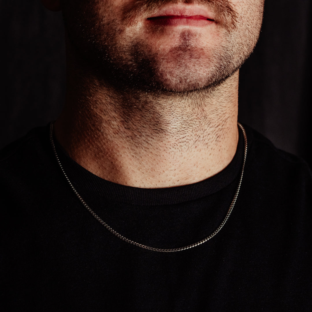 Classic Silver Cuban Chain - 3mm From Vintage Gentlemen