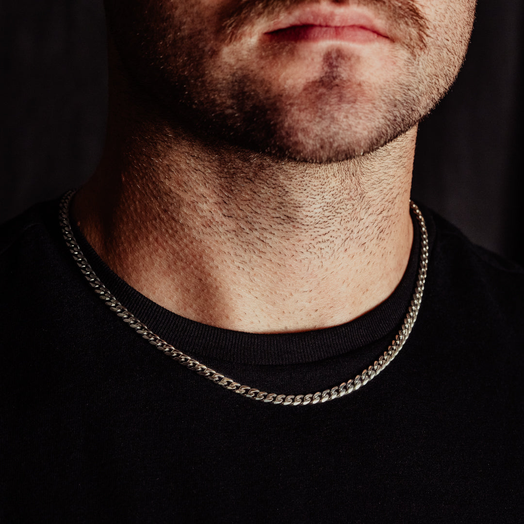 Classic Cuban Silver Chain - 5mm From Vintage Gentlemen