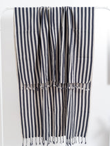 Navy Zebra Towel From Eastern Woven