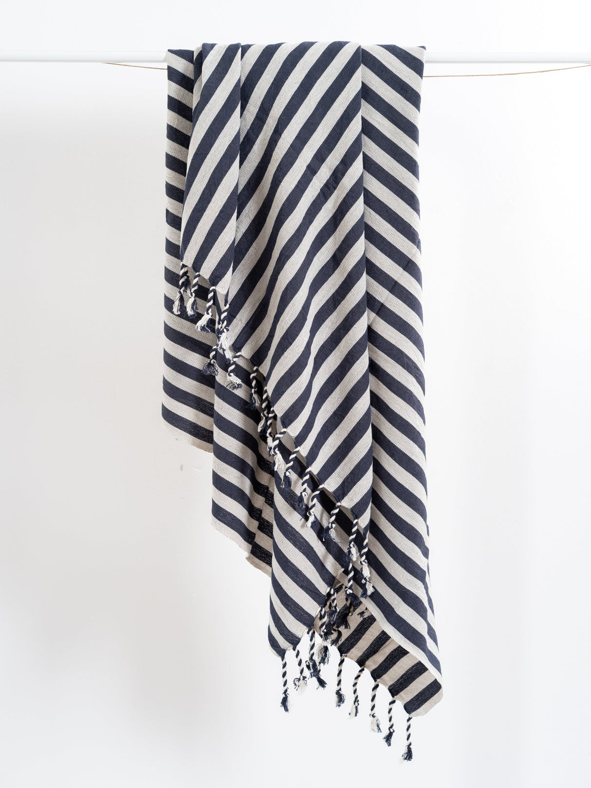 Navy Zebra Towel From Eastern Woven