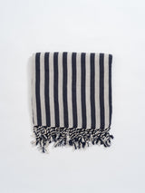 Navy Zebra Towel From Eastern Woven