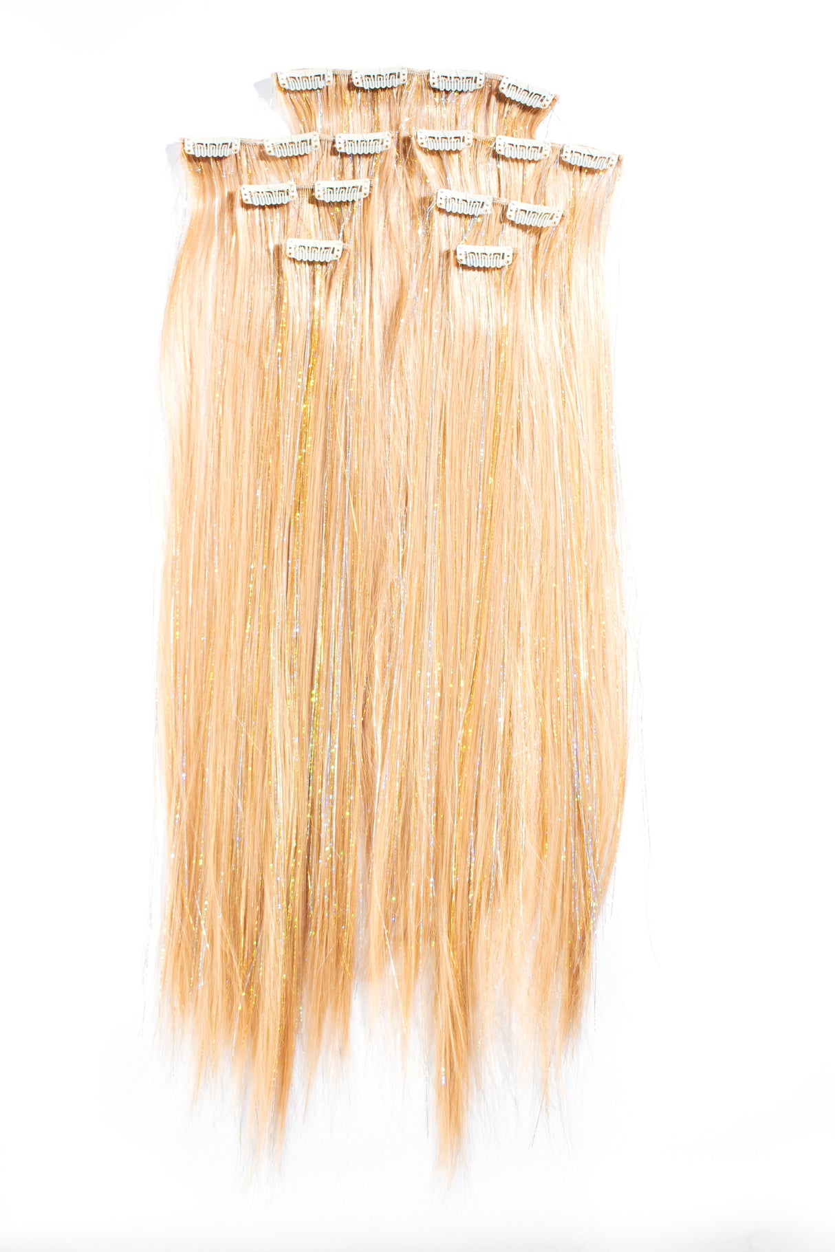 Blonde Bombshell - 22 In Luxe Synthetic 7 Pc Full Clip-In Extension Set with Tinsel from Lunautics