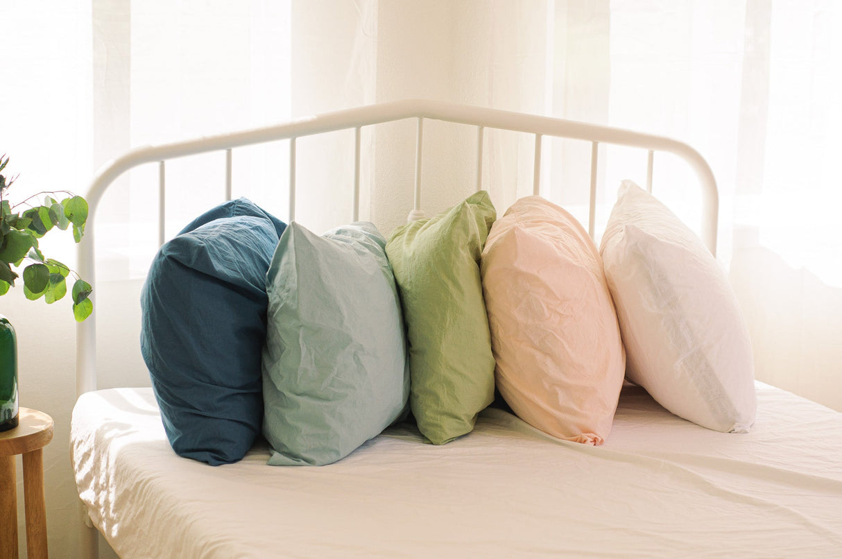 Kids Crinkle Percale Organic Cotton Sheet Set + Pillowcases From Nest Bedding