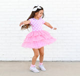 BUBBLEGUM CHECKERS DREAM TUTU DRESS from DREAM BIG LITTLE CO