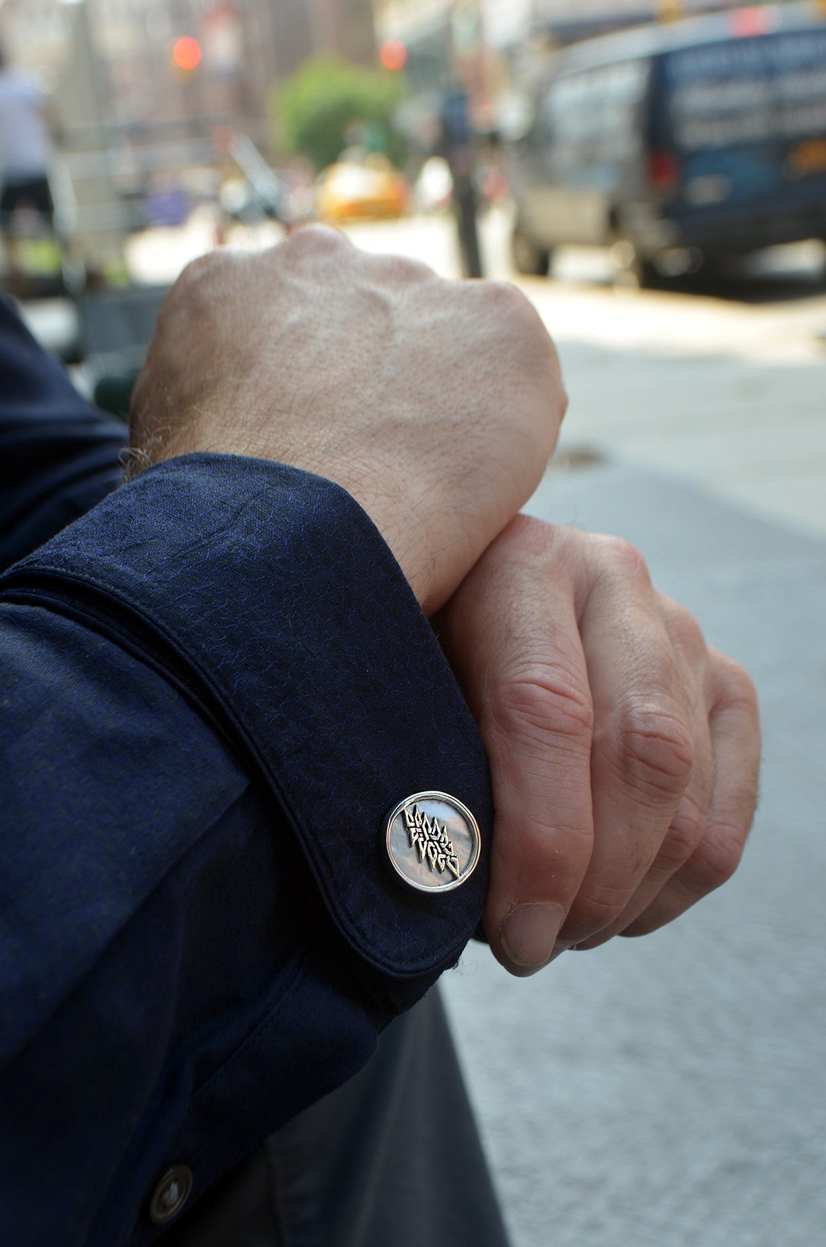 Lightning Bolt Sterling Silver Cufflink from Cynthia Gale New York