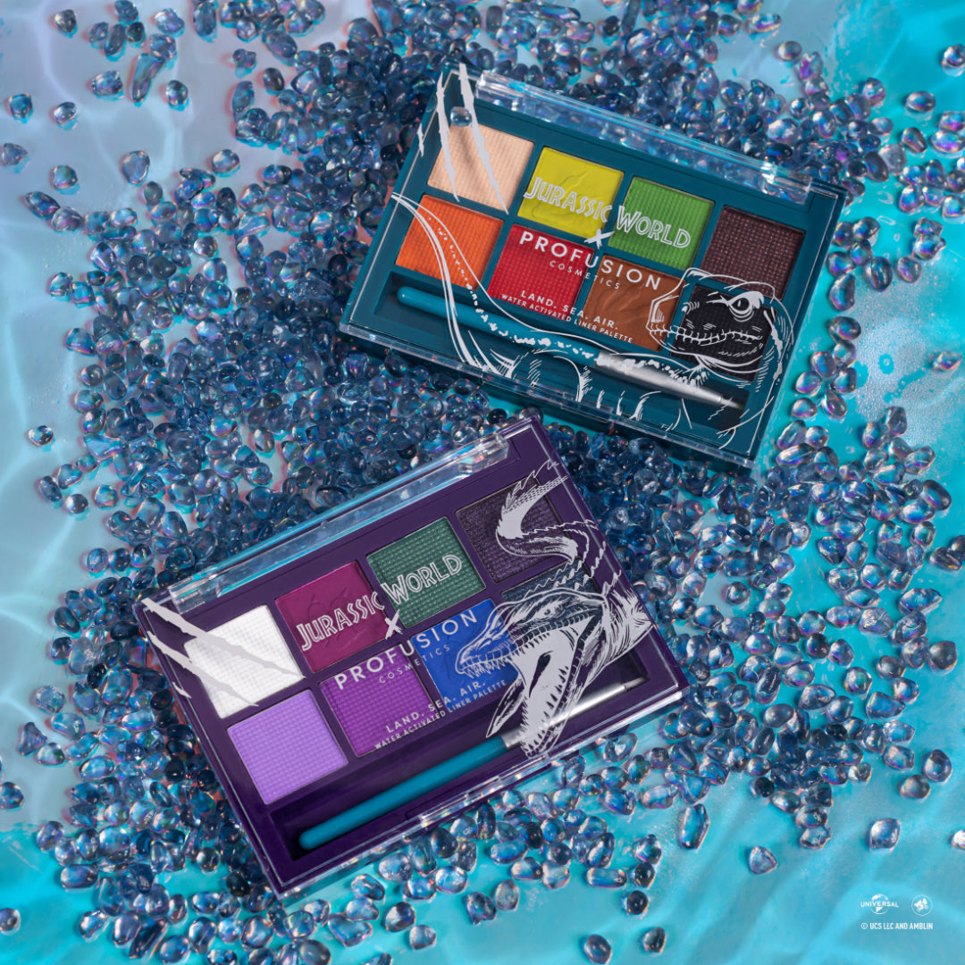 Jurassic World Land.Sea.Air Water Activated Liner Collection from Profusion Cosmetics