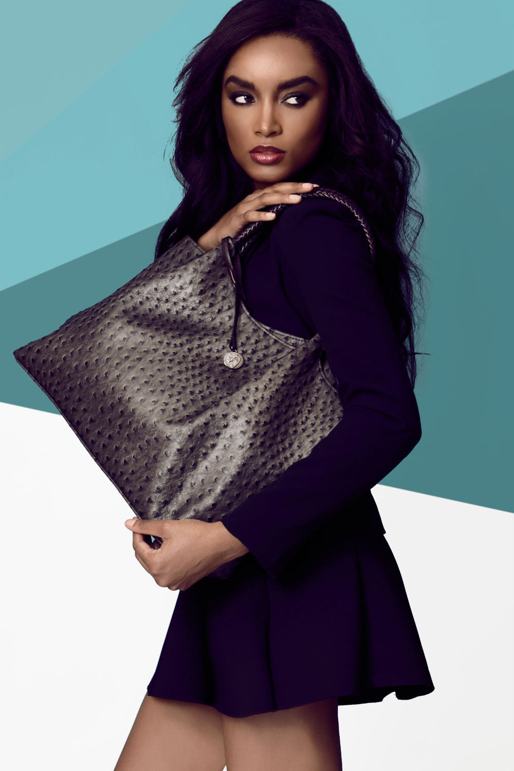 Naomi - Black Vegan Leather Tote Bag from Gunas New York