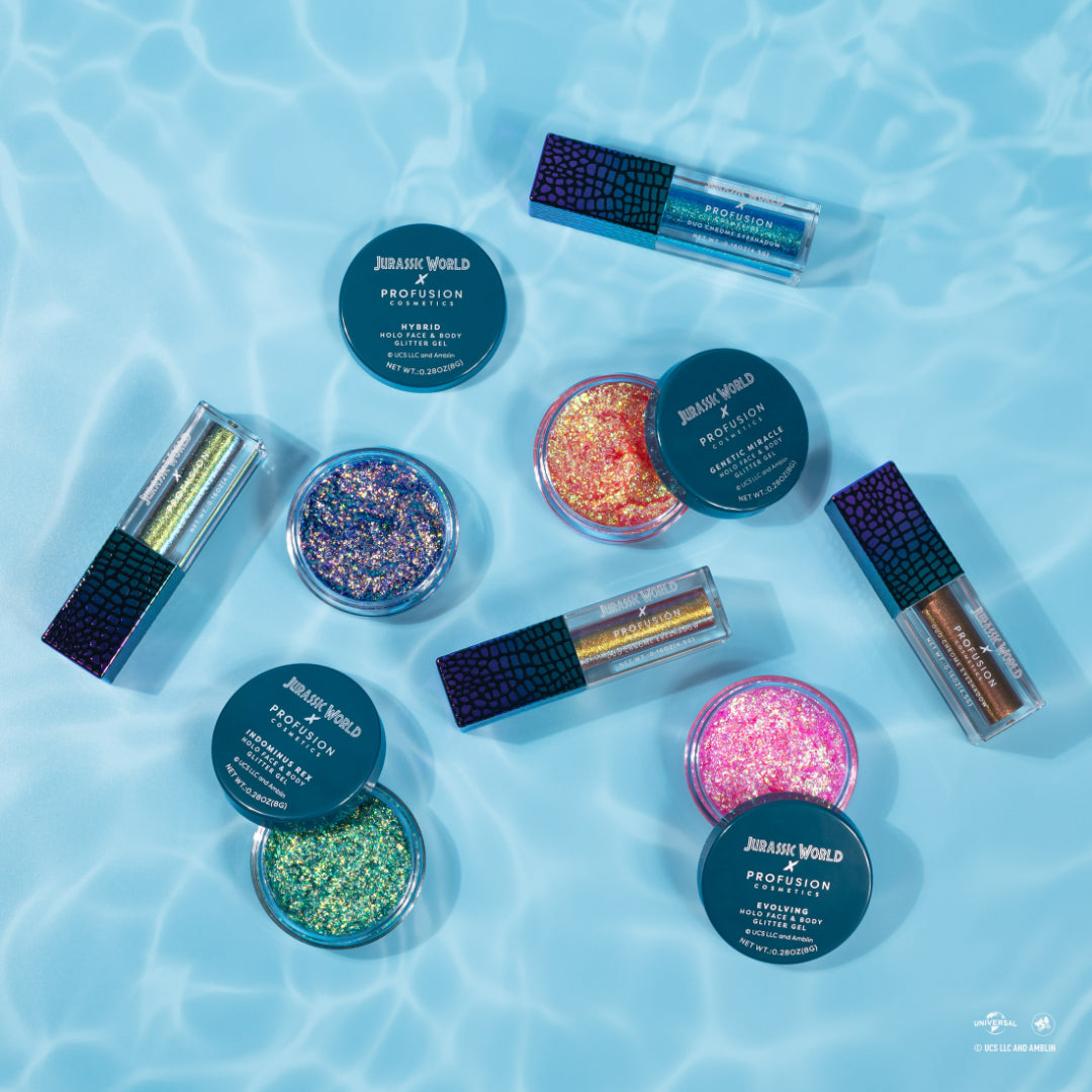 Jurassic World | It Can Camouflage! Holo Face & Body Glitter Gel from Profusion Cosmetics