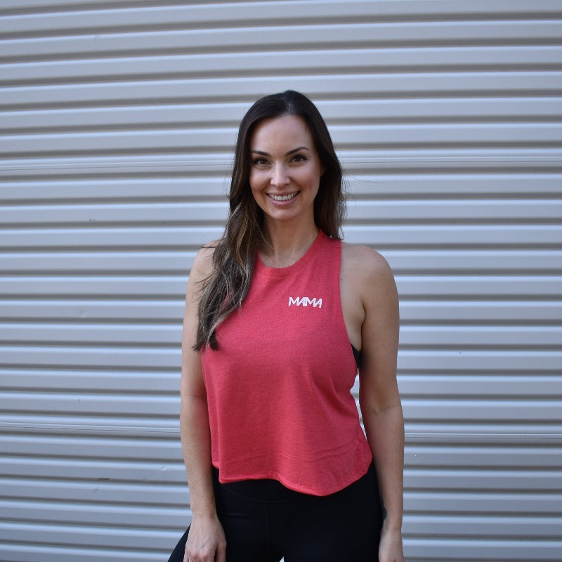 Mama Racerback Crop Tank Top from DadBod Apparel