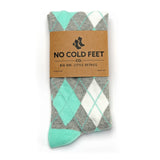 Mint and Grey Argyle Socks from No Cold Feet
