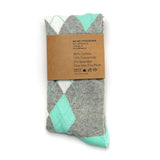 Mint and Grey Argyle Socks from No Cold Feet