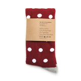 Burgundy with White Polka Dot Socks from No Cold Feet