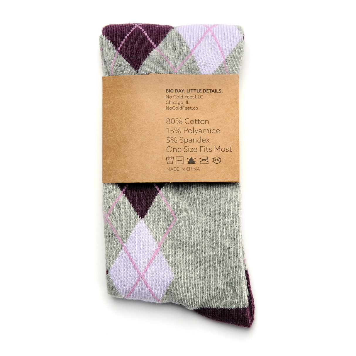 Purple and Grey Argyle Socks from No Cold Feet