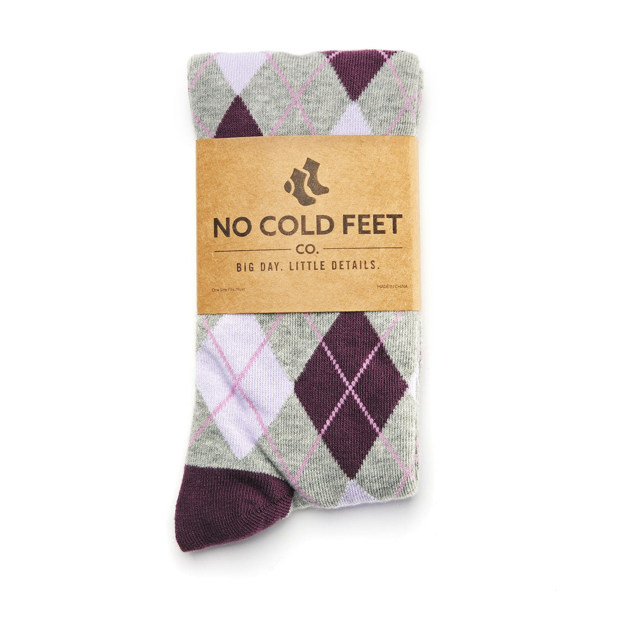 Purple and Grey Argyle Socks from No Cold Feet