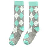 Mint and Grey Argyle Socks from No Cold Feet