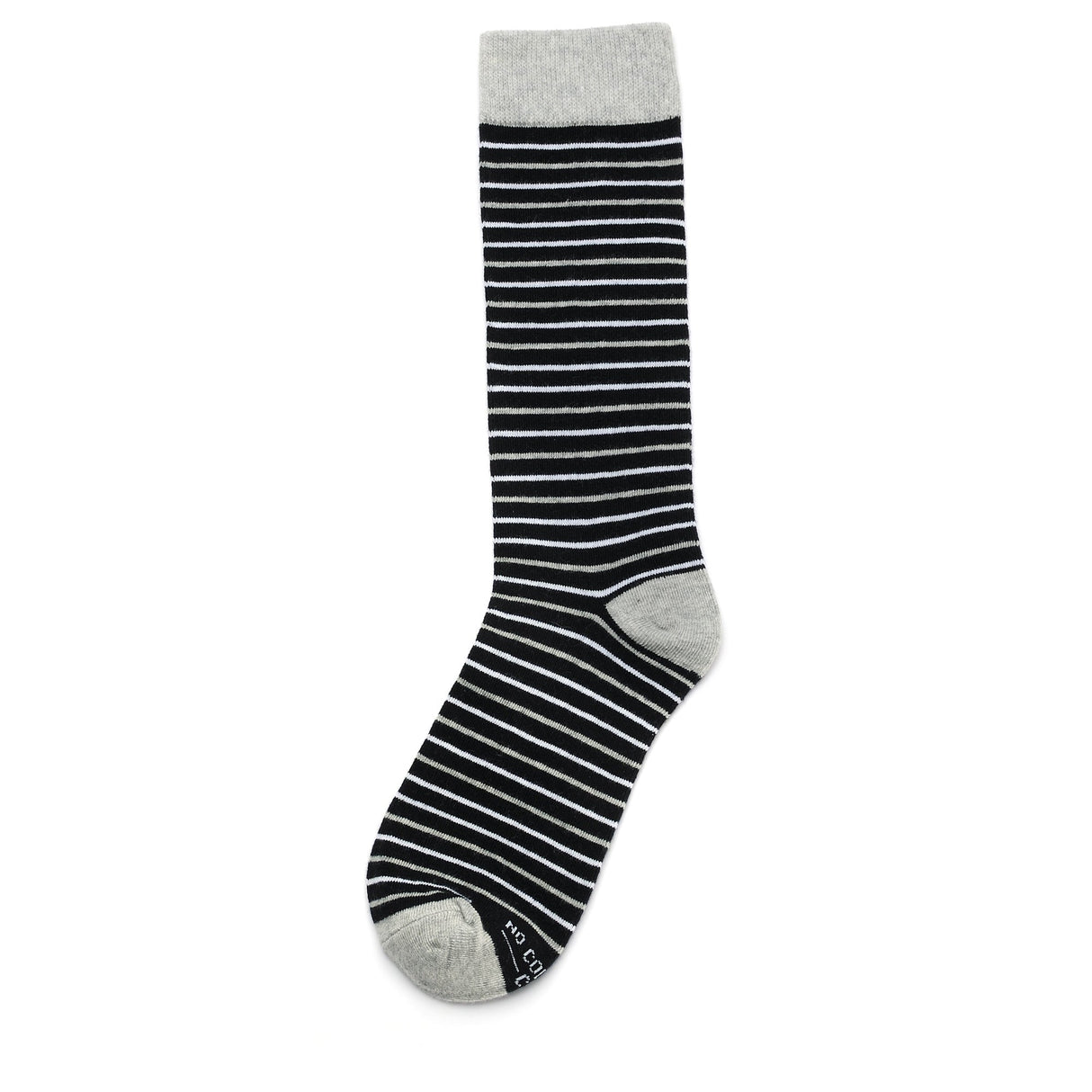 Black, White, and Grey Striped Socks from No Cold Feet
