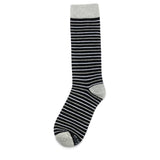 Black, White, and Grey Striped Socks from No Cold Feet