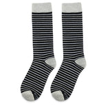 Black, White, and Grey Striped Socks from No Cold Feet
