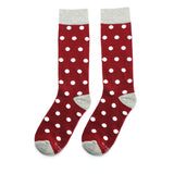 Burgundy with White Polka Dot Socks from No Cold Feet