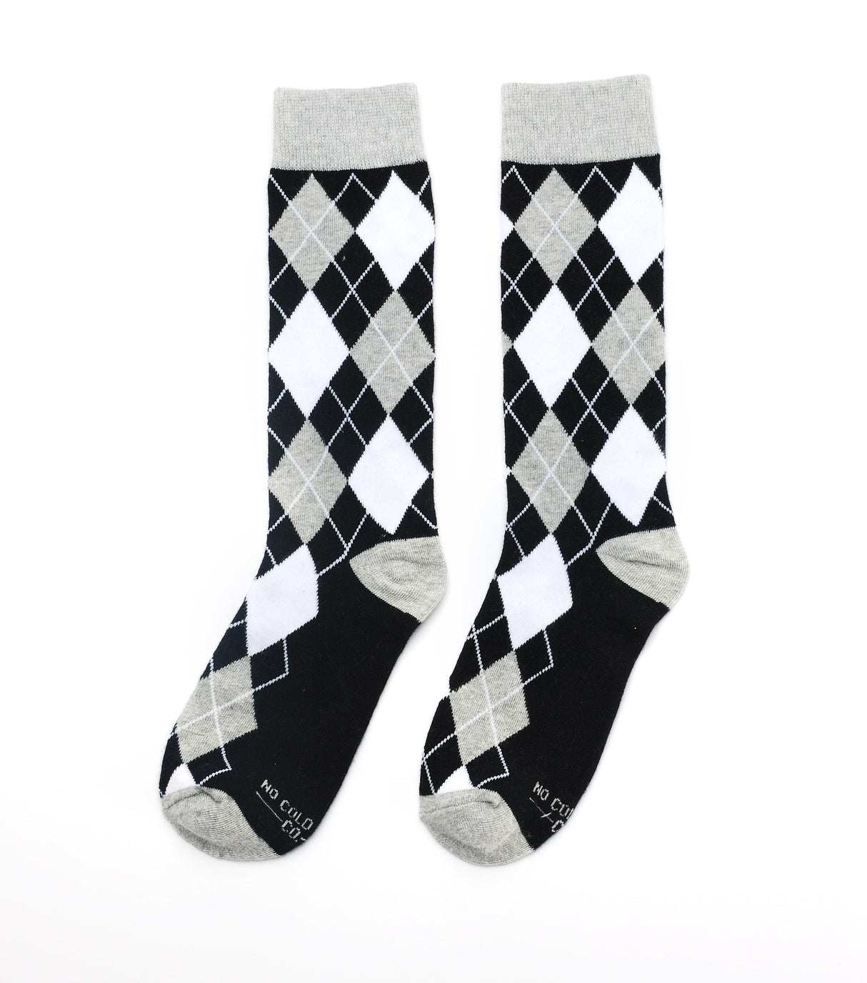 Black and White Argyle Socks from No Cold Feet