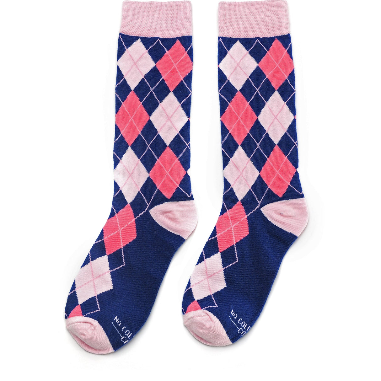 Navy and Pink Argyle Socks from No Cold Feet