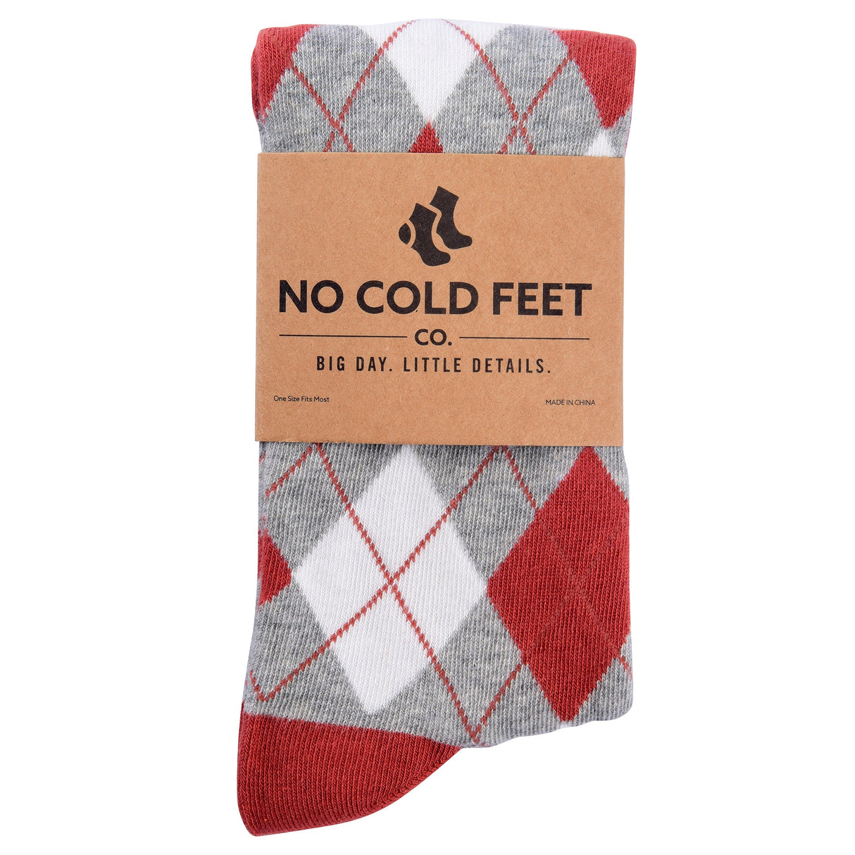 Burnt Orange Argyle Socks from No Cold Feet