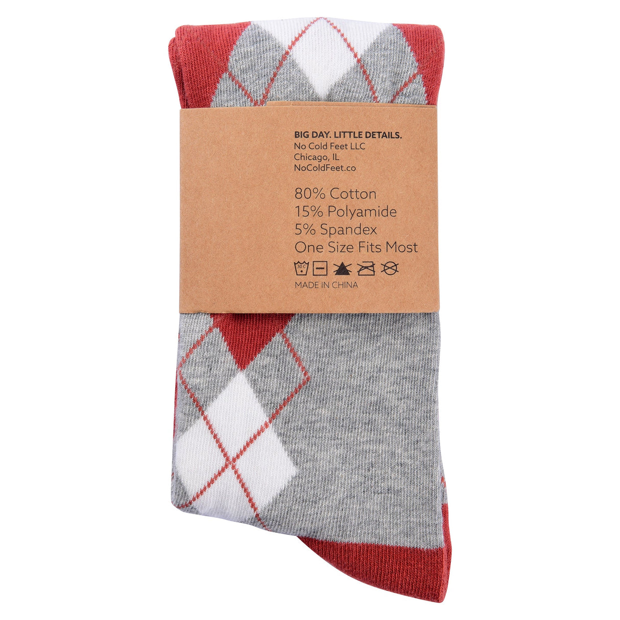 Burnt Orange Argyle Socks from No Cold Feet