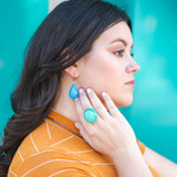 Aqua Blue Aura Glow Nola Earrings from Leetie Lovendale