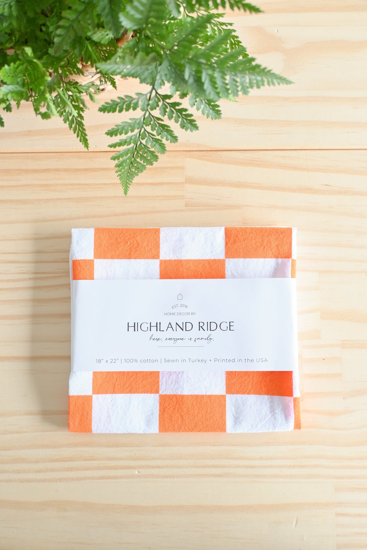 Tennessee Orange Checker Tea Towel from Jubilee Trading Company