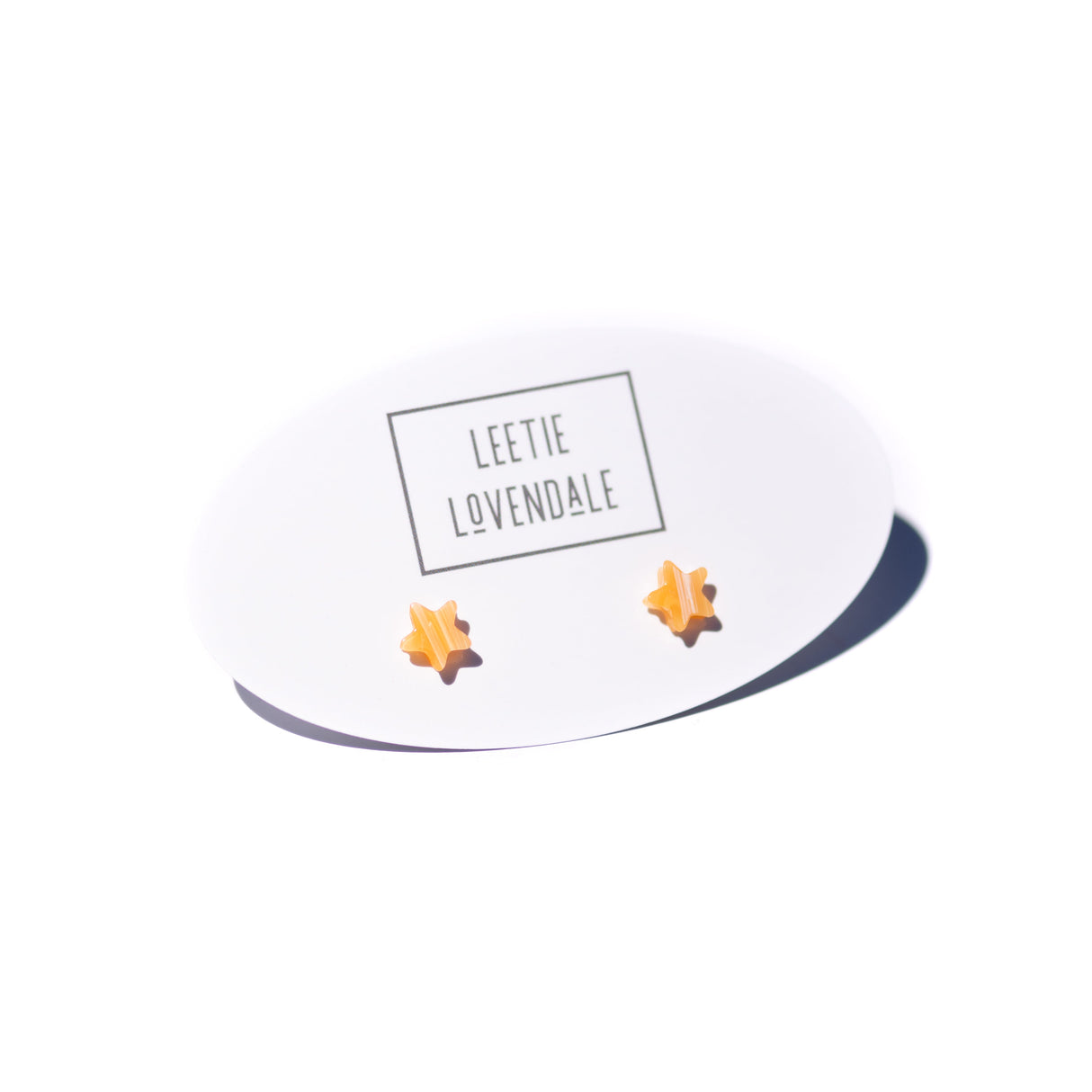 Amber Moonglow Mini Star Stud Earrings from Leetie Lovendale