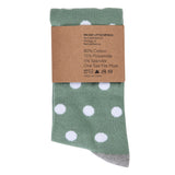 Sage Green with White Polka Dot Socks from No Cold Feet
