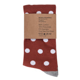 Burnt Orange with White Polka Dot Socks from No Cold Feet