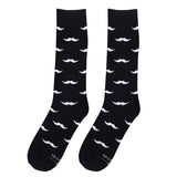 Black with White Mustache Socks from No Cold Feet