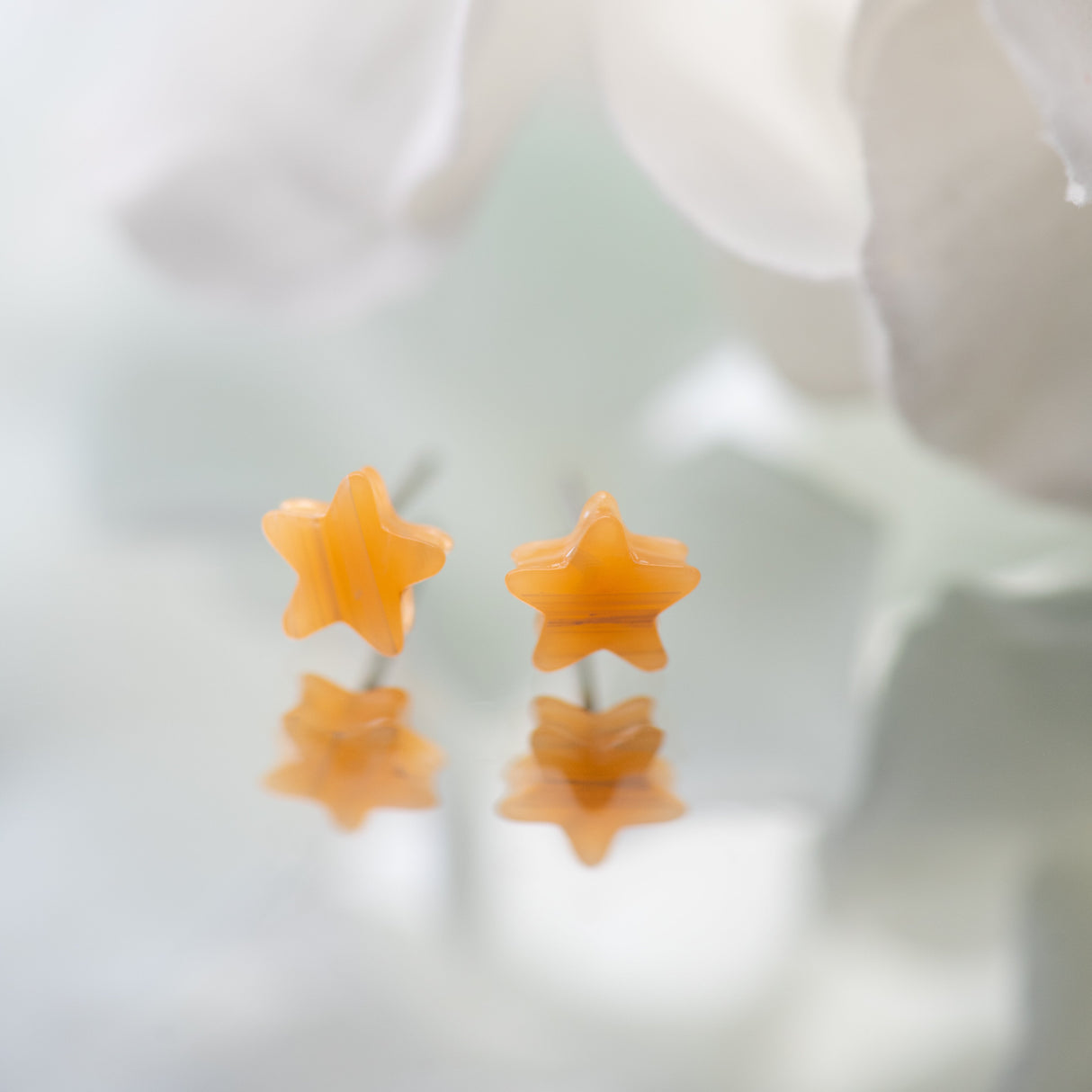Amber Moonglow Mini Star Stud Earrings from Leetie Lovendale