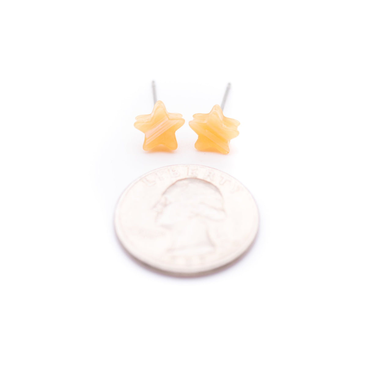 Amber Moonglow Mini Star Stud Earrings from Leetie Lovendale