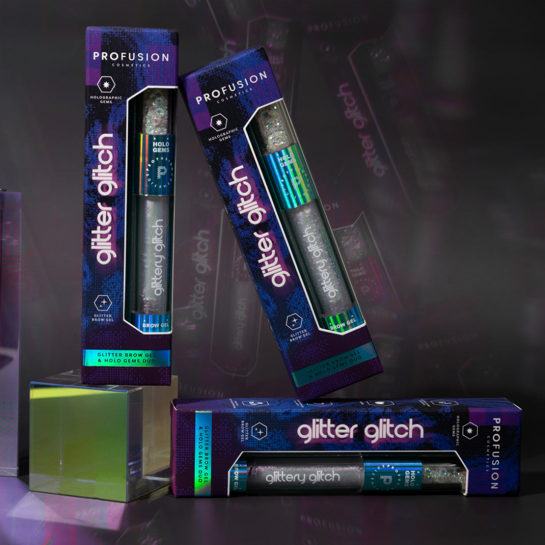 Metachrome | Glitter Glitch Holo Brow Gel & Gems from Profusion Cosmetics